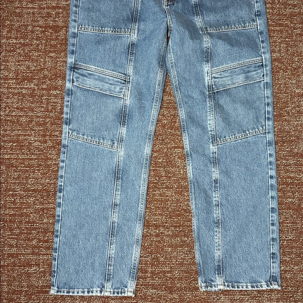 AGOLDE cooper cargo jeans medium wash wide leg baggy jeans size 31 (women’s 12) - Picture 6 of 15